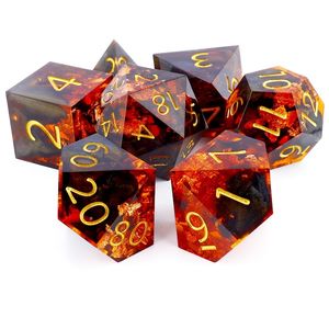 Colorful Polyhedral Resin <b>Dice</b> <b>Set</b> Handmade Eco-Friendly Durable 7-Piece for Tabletop Gaming Tradebyd - Product Image 1