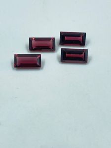 Granate rojo natural de alta calidad, corte rectangular, color rojo intenso, 8,09 quilates, 5x10 mm, 4 piezas para la fabricación de joyas - Product Image 4