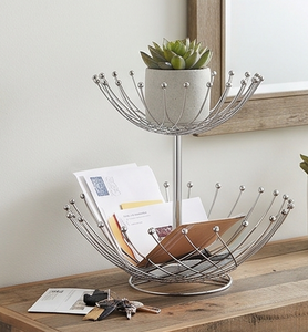 Cesta de Almacenamiento de Metal de 2 Niveles, Diseño Circular Moderno, para Organizar la Cocina, Elegante Adorno de Mesa - Product Image 6