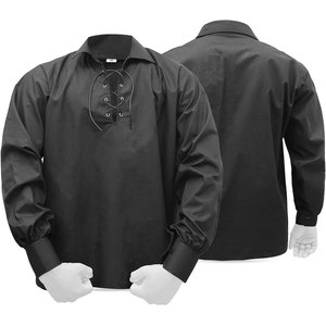 Chemise traditionnelle écossaise Jacobite Ghillie pour homme, personnalisée OEM ODM, à manches longues, à lacets, faite à la main - Product Image 1