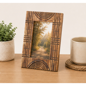 Handcrafted Geometric Carved Wood Photo <b>Frame</b> <b>Vintage</b> Antique Finish Tabletop <b>Picture</b> <b>Frame</b> Wholesale Home Decor Manufacturer - Product Image 4