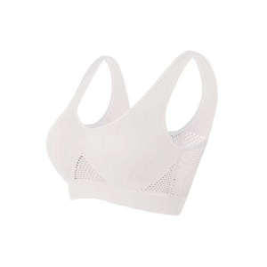 Soutien-gorge de sport en maille bleu clair pour femme, dos nageur, respirant, maintien moyen, haut de sport - Product Image 2