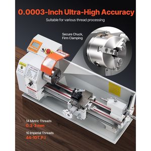 Tour manuel en métal 8x16 550W de paillasse avec vitesse variable 0-2500 tr/min 16 pouces - Product Image 3