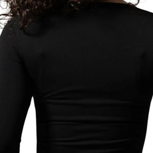 T-shirt de compression noir à manches longues pour femme – Respirant, extensible, idéal pour la gym, le fitness et l'entraînement sportif - Product Image 4