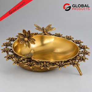 Décoration de mariage, bol en métal doré de luxe, artisanat métallique, plat de service pour aliments, bols décoratifs pour hôtels et restaurants - Product Image 2