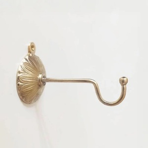 Unique home Decorative Brass Wall Mounted <b>Hook</b> Single Metal Antique Style Hardware Bracket Gold Finished Drill Home hotel - Product Image 2