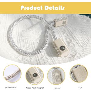 Fermacurtain Magnetici Fatti a Mano (Confezione da 2) con Magneti Potenti, Senza Foratura, in Legno Rivestito in Vetro Scintillante per Tende e Accessori - Product Image 3