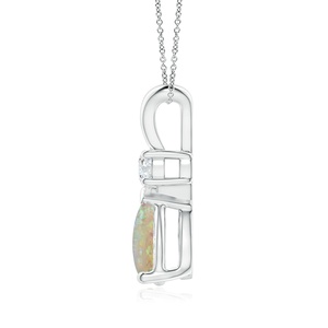 14k Gold Pear Cut Natural Opal Gemstone Teardrop V-bale Pendant With Diamond <b>Top</b> Quality Fine Jewelry Direct Indian Manufacturer - Product Image 2