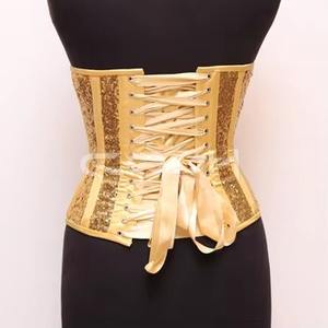 Fabricant de corsets brillants à paillettes dorées sur mesure en provenance du Pakistan - Product Image 4