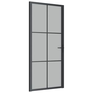 ประตูกระจกสีดำด้านและแผ่นอลูมิเนียม36.6 "x79.3" ประตูภายใน - Product Image 2