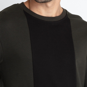 Sweat-shirt à col rond pour homme, couleur unie, coupe classique, tissu tricoté, vêtement décontracté - Product Image 5