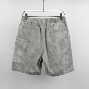 Short de jogging en molleton bouclette 100% coton, taille haute élastique, ourlet brut, délavé à l'acide, déchiré, couleur unie, séchage rapide, personnalisé - Product Image 6