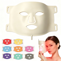 Masque de luminothérapie LED portable en silicone personnalisable pour le visage, avec effet tenseur cutané et 7 couleurs