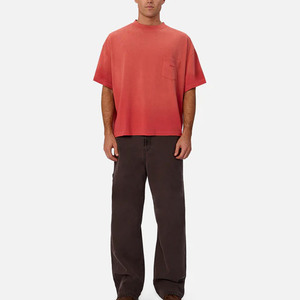 Camisetas de Hombre 100% Algodón, Lisas, con Diseño de Logotipo Personalizado, Lavadas, de Alta Calidad, Holgadas, con Hombros Caídos, Ecológicas, con Bolsillo - Product Image 5