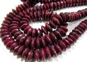Perles de rubis naturel facettées 9-12 mm, brin de 8 pouces, perles rondelles taillées à l'allemand - Product Image 3