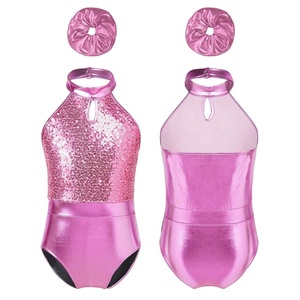 ชุดเต้นรำสำหรับเด็กผู้หญิงอายุ 6-14 ปี ชุดเลื่อมเมทัลลิกสำหรับฟิกเกอร์สเก็ต ยิมนาสติก การแสดงบนเวที การแข่งขัน และการฝึกซ้อม - Product Image 4