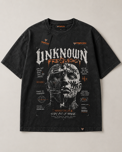 FABRINEX Men's Oversized <b>Black</b> <b>T</b>-<b>Shirt</b> Acid Wash Graphic Print Streetwear Style Short Sleeve O-Neck 100% Cotton Canvas - Product Image 4