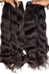 Cabello natural sin procesar de la India del Sur, ondulado, de 34 pulgadas, con doble trama. - Product Image 2