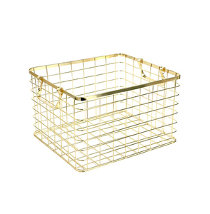 Black Metal <b>Square</b> Wire Storage <b>Basket</b> Rectangle With Handles Multi Purpose Neatening Organizer - Product Image 2