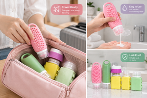 Portable cosmetic <b>containers</b> 5 piece camping <b>travel</b> toiletry bottle set - Product Image 5