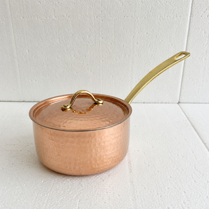 Cacerola de Cobre Martillado Hecha a Mano con Tapa y Asa de Latón, Olla de Cobre Premium para Cocinar, Utensilios de Cocina de Cobre, Sartén para Salsas, OEM ODM - Product Image 2