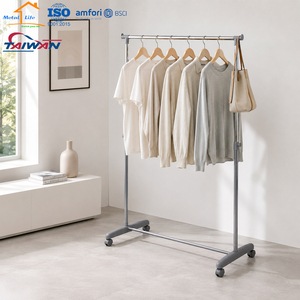 Perchero de Metal de Una Barra de Alta Calidad Hecho en Taiwán, Ajustable en Altura, Ahorra Espacio para Uso Doméstico - Product Image 4