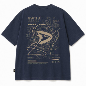 T-shirt à manches courtes surdimensionné pour homme DRAVELLE INDUSTRY, 100% coton jersey, col rond, couleur unie, impression du logo sur le devant - Product Image 2