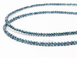 Cuentas Redondas Facetadas de Diamante Azul Natural de 3 mm, Calidad AAA+, Hilo de Piedras Preciosas Genuinas para la Fabricación de Joyas, Suministro al por Mayor - Product Image 2
