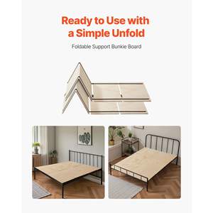 Full Size Bunkie Board 0.4 <b>Foldable</b> <b>Bed</b> Board Slats Connection 8 Piece Burlywood <b>Mattress</b> Support Boards Ready to Use - Product Image 4