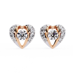 Solitairekart ต่างหูรูปหัวใจเพชรธรรมชาติ0.74ct สีความคมชัดสูง VS-SI คอลเลกชันนิรันดร์ - Product Image 2