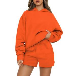 Ensemble de survêtement pour femme, coupe classique, 2 pièces, en molleton 100% coton respirant, vêtements décontractés, streetwear, tenue assortie - Product Image 1
