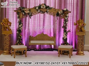 Scène de mariage indienne Mehandi de style Punjabi, dernier design, fabricant et exportateur de décorations de scène Mehandi - Product Image 2