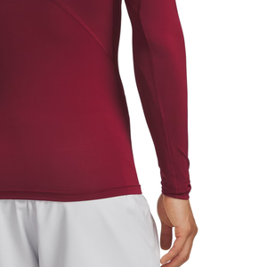 Custom <b>Men's</b> <b>Burgundy</b> Long Sleeve Compression <b>Shirt</b> Crew Neck Fitted Training Top Athletic Sportswear Running Workout Base Layer - Product Image 5