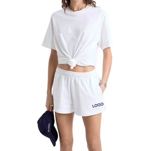 Pantalones Cortos Deportivos Vintage Personalizados para Mujer, con Bordado del Escudo, de Felpa de Algodón Premium de 450 GSM, Cintura Elástica, OEM - Product Image 1