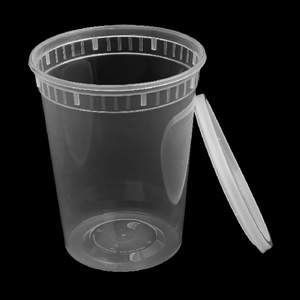 32 OZ Round PP <b>Plastic</b> <b>Food</b> <b>Container</b> With Lid Leak Proof Microwave Safe Freezer Safe BPA Free Disposable <b>Food</b> Packaging Box - Product Image 1