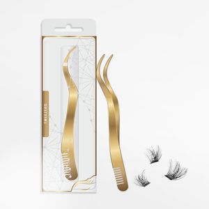 <b>Comb</b> Tweezer 2 in 1 <b>Lash</b> Tweezer with <b>Comb</b> With Stainless Steel Elbow Tweezers Professional Eyelash Extension And <b>Comb</b> Tweezer - Product Image 6