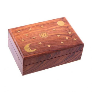 Grande boîte de rangement en bois pur, design sculpté à la main, forme rectangulaire, articles précieux, fabriqué en Inde, sur mesure - Product Image 1