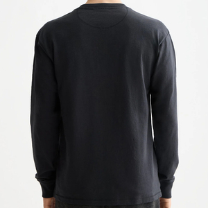 <b>Men's</b> Long Sleeve <b>Henley</b> T-<b>Shirt</b> 100% Cotton Regular Fit Button Up Collar Solid Color Casual Wear Autumn Knitted Fabric - Product Image 2