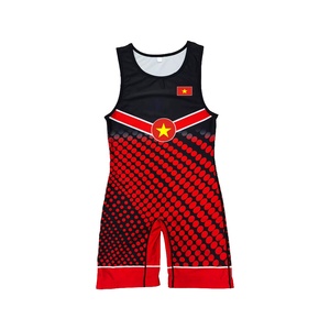 Singlet de lutte extensible de haute qualité avec logo avant Matériau Spandex/Polyester Séchage rapide et respirant - Product Image 5