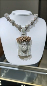 จี้พระเยซูแบบฮิปฮอปประดับเพชรโมอิสซาไนต์  จี้พระเยซูชุบทองคำขาว 925  จี้พระเยซูหัวพระเยซูแบบสั่งทำพิเศษประดับเพชรโมอิสซาไนต์ - Product Image 5