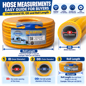 Manguera de PVC de Alta Presión, 10 mm de Diámetro Interior, 17 mm de Diámetro Exterior, Rollo de 100 m, Tubo Flexible para Transferencia de Agua, Diseño Reforzado de PVC de Alta Resistencia - Product Image 5