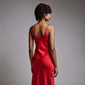 Vestido de satén para mujer, con tirantes finos, mini vestido de noche, vestido de satén - Product Image 2