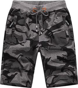 Shorts Bermuda Camouflage à Cordon de Serrage, Taille Mi-Haute, Décontractés en Coton avec Poches, Style Respirant - Product Image 1