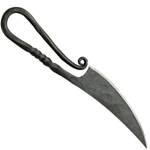 Couteau de cuisine multifonctionnel en acier au carbone forgé à la main, style médiéval antique, personnalisé et fait main par Jexmoo - Cadeau pour chef - Product Image 2