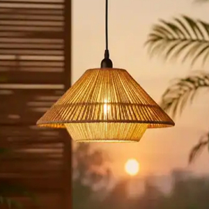 Bohemian Vintage Hemp Rope Chandelier Feature Dining Room <b>Ceiling</b> Lamp - Product Image 4
