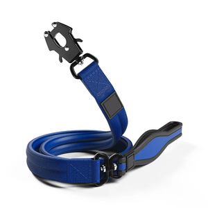 Swivel Lead Nylon Webbing Neoprene Lined Tactical Leash Metal Dog Soft Handle With Rotated Locking Frog Buckle Clip - Product Image 1