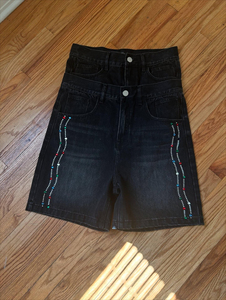 Pantalones Cortos de Mezclilla Personalizados para Hombre 2026, Estilo Urbano, Holgados, Vintage, Lavados, 100% Algodón, Secado Rápido, Cierre con Cordón - Product Image 3