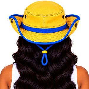 Yellow Royal Blue SGR Embroidery <b>Cowboy</b> <b>Hat</b> Greek Letter Logo Curved Wide Brim Chin Cord <b>Women</b> Casual Outdoor Western Sun <b>Hat</b> - Product Image 6