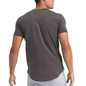 Ropa de calle de manga corta con dobladillo curvo para hombre y mujer, jersey de algodón 100%, camisetas personalizadas, camisetas de hip hop con logotipo personalizado, venta al por mayor - Product Image 3