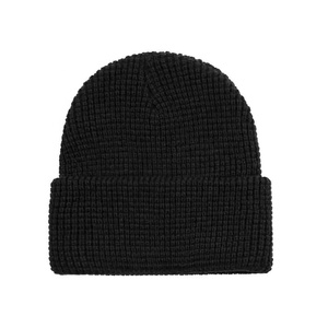 Bonnet en tricot unisexe noir en acrylique, couleur unie, décontracté, hiver, extérieur, pour adultes, 58-60CM, 2027 - Product Image 1